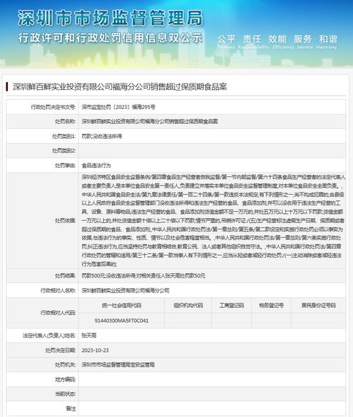 深圳鮮百鮮實(shí)業(yè)投資福海分公司因銷(xiāo)售過(guò)期食品被查，企業(yè)投資實(shí)業(yè)的食品安全防線如何筑牢？